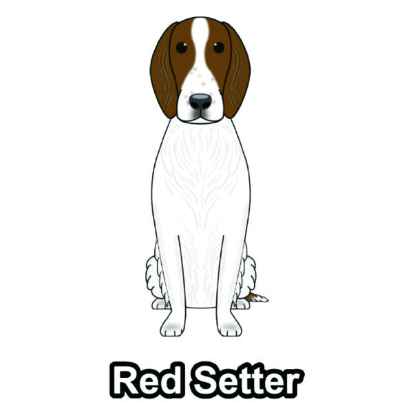 犬 イラスト ステッカー アイリッシュレッドアンドホワイトセッター