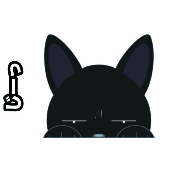 猫 イラスト 見てまステッカー 黒猫 クロネコ 和猫 日本猫