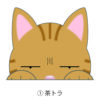 猫 イラスト ステッカー 見てまステッカー トラ猫 トラネコ 茶トラ 和猫 日本猫