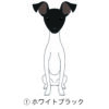 犬 イラスト ステッカー 日本テリア 折れ耳 たれ耳 ホワイトブラック