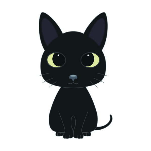 猫 イラスト ステッカー 黒猫 クロネコ