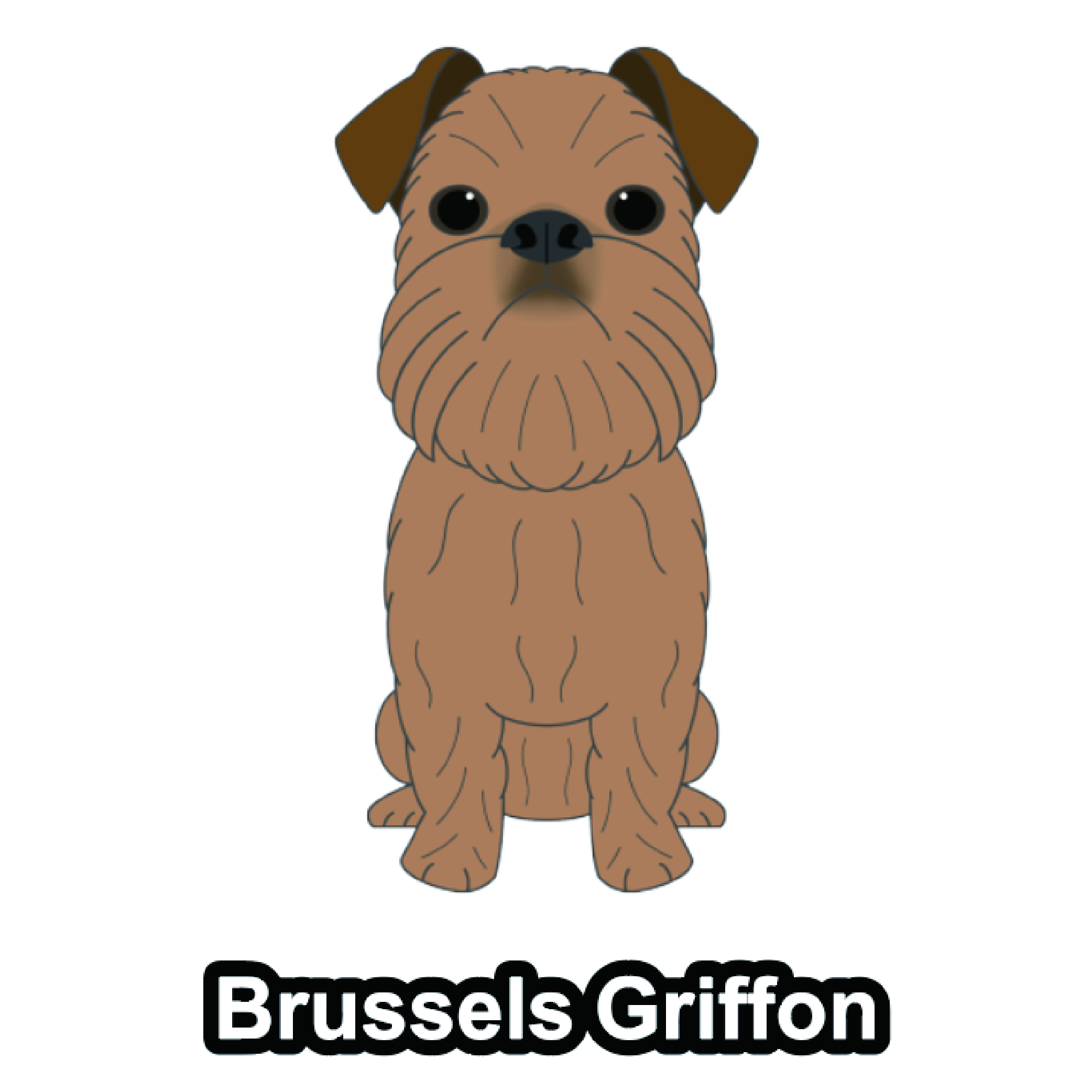 ブリュッセルグリフォン たれ耳 うちの子み つけた 犬種別ステッカー アルジャン