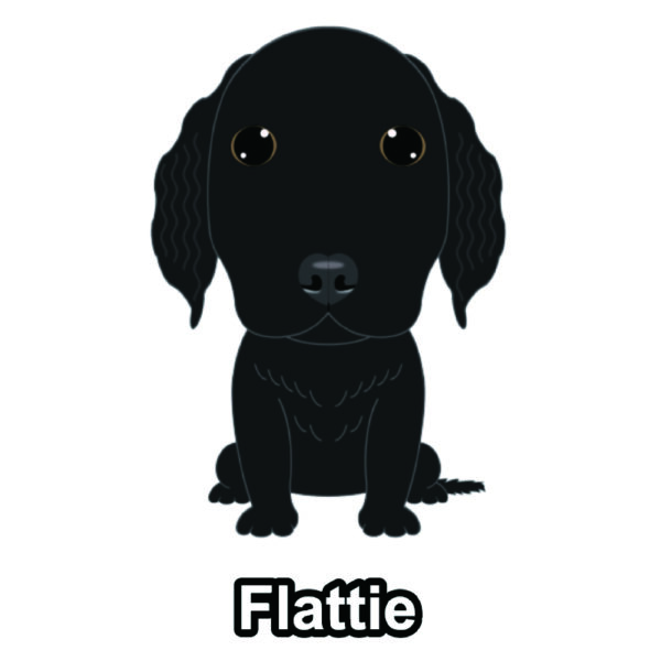 犬 イラスト ステッカー フラッティ フラットコーテッドレトリバー ブラック ファンシータイプ