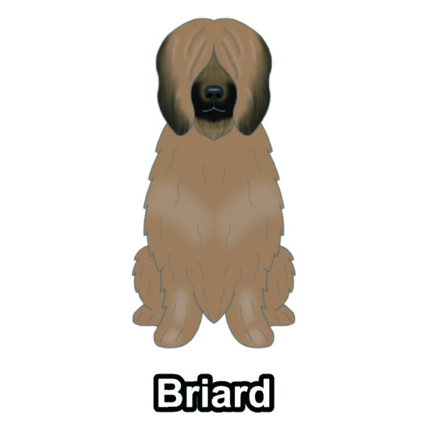 犬 イラスト ステッカー ブリアード フレンチローランドシープドッグ
