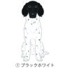 犬 イラスト ステッカー ラージミュンスターレンダー ブラックホワイト